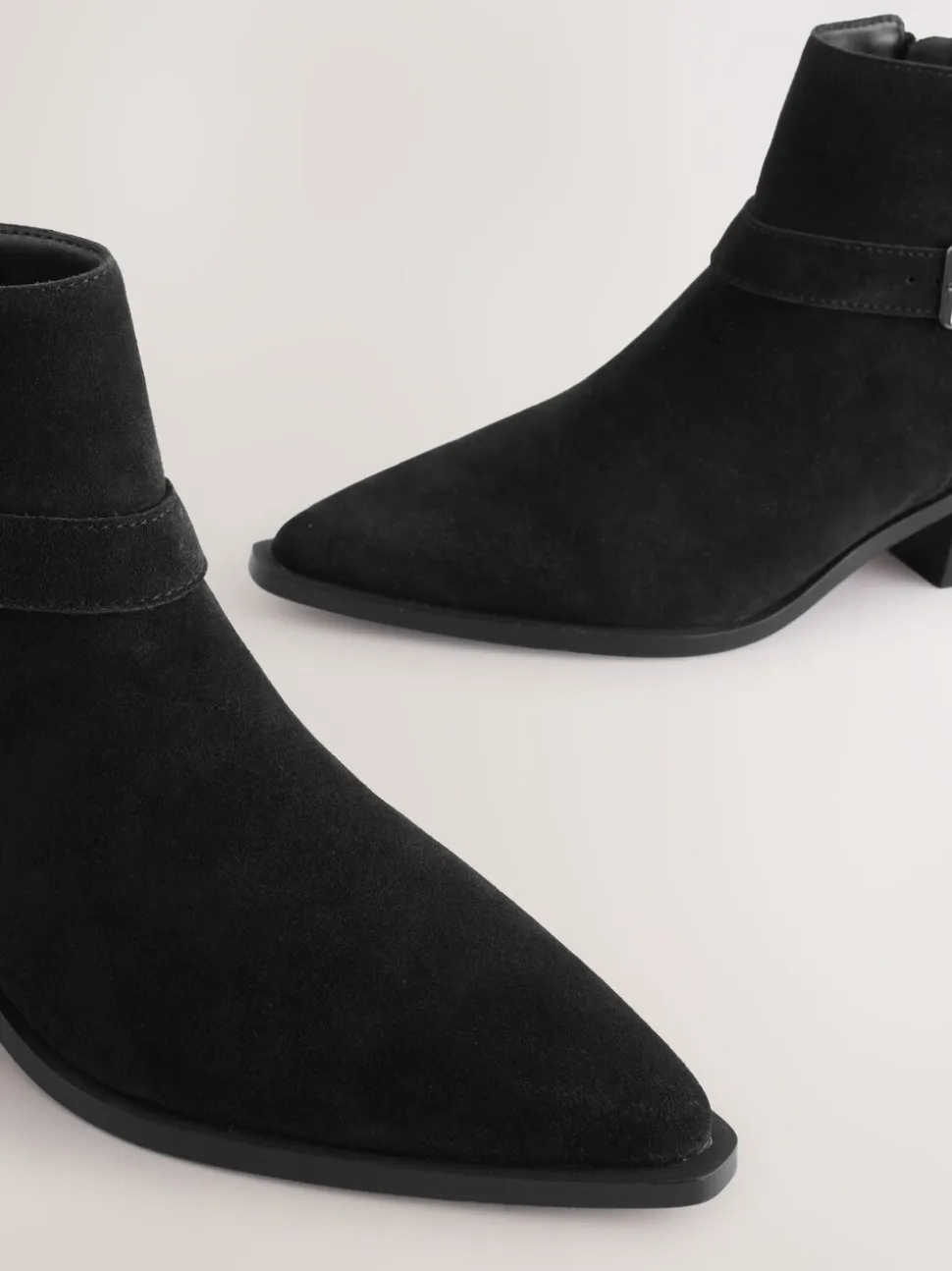 Suede noire - Bottes Forever Comfort® polies à brides de cheville