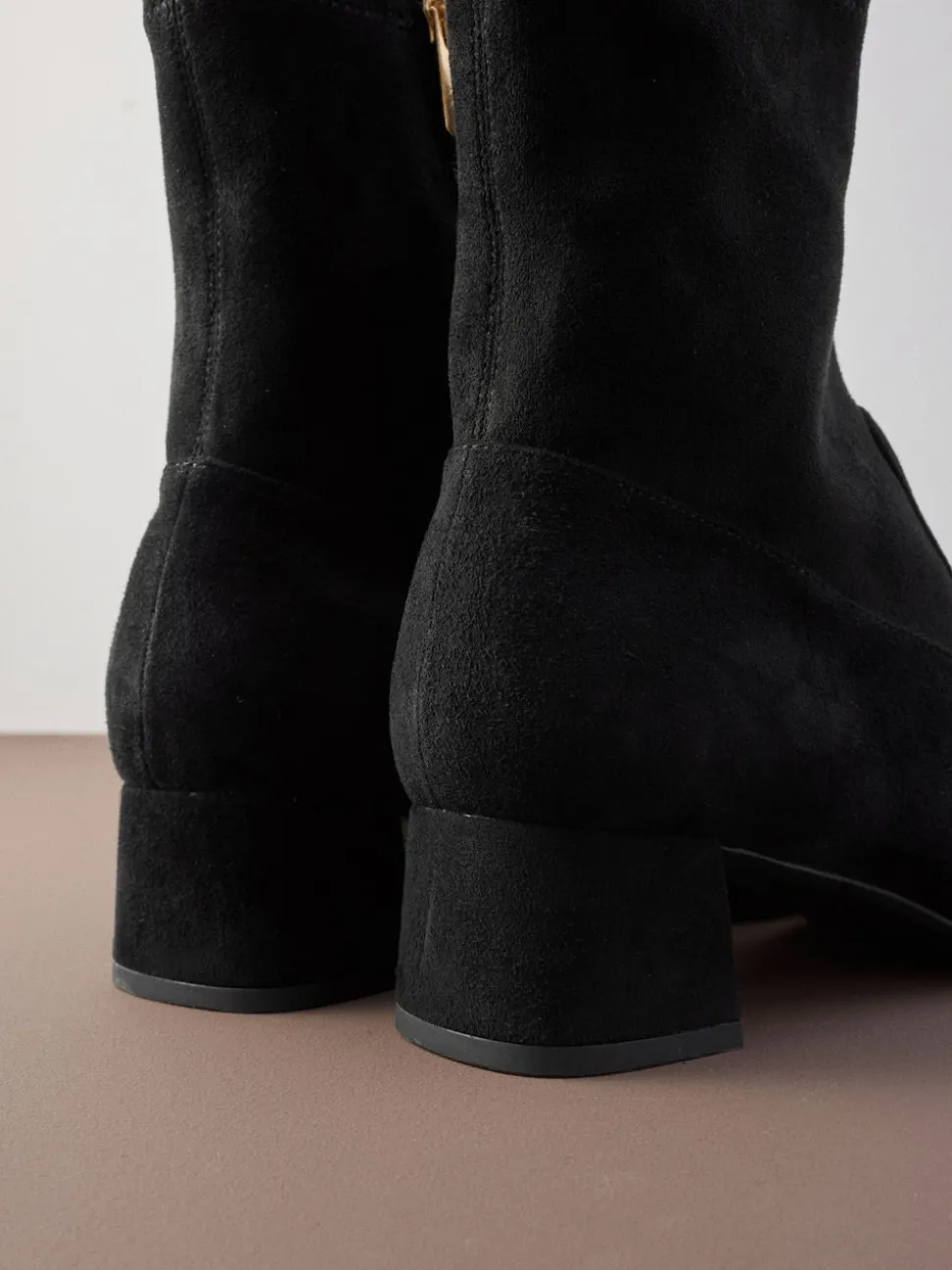 Suede noire - Bottines Motionflex à talon bloc