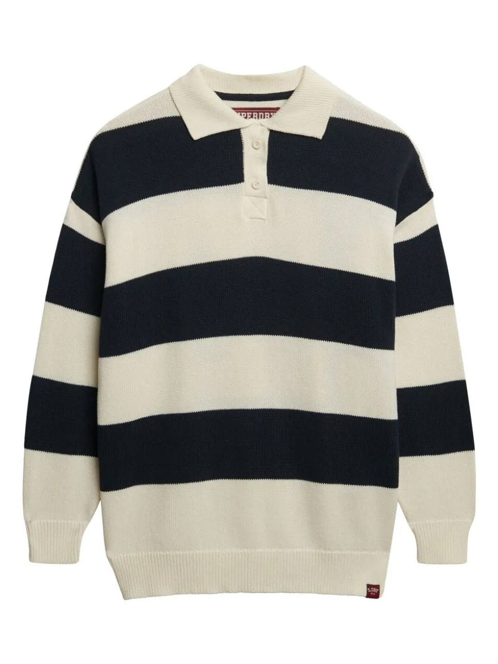 Superdry pull de rugby à rayures souples en maille