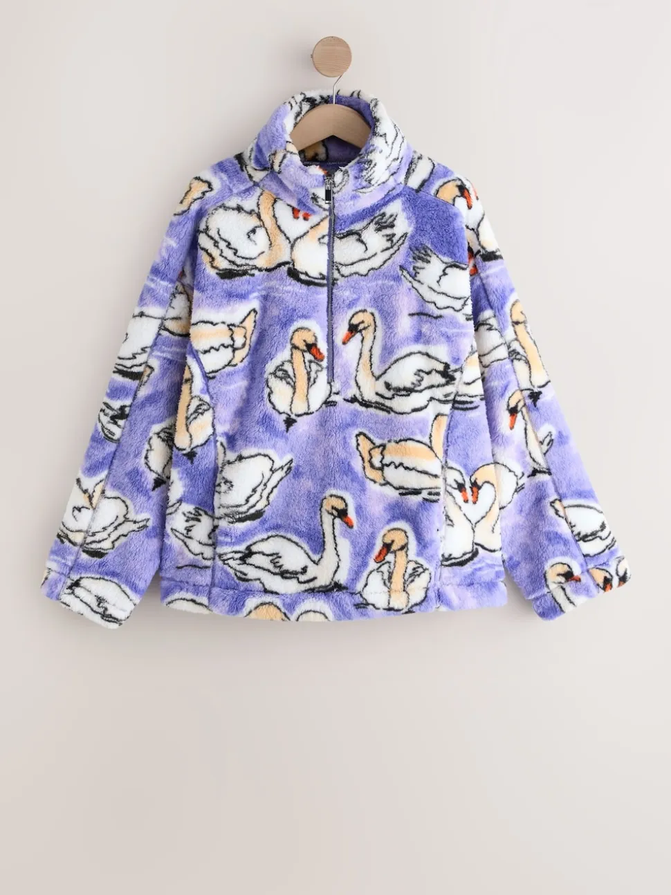 Swan Violet - Polaire en imitation peau de mouton à col zippé
