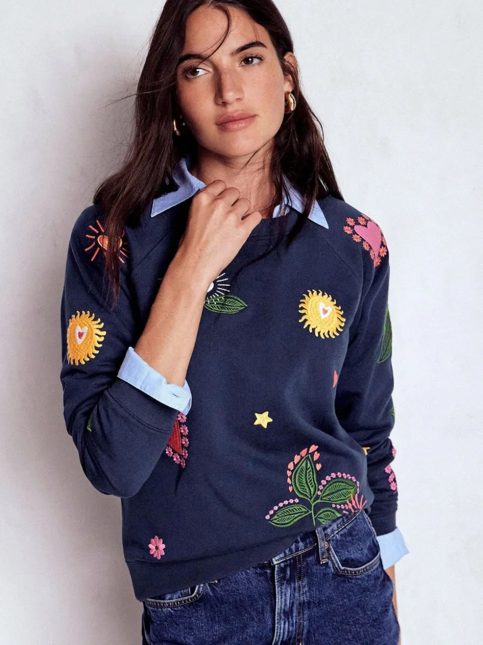 Sweat-shirt brodé Boden Rosa