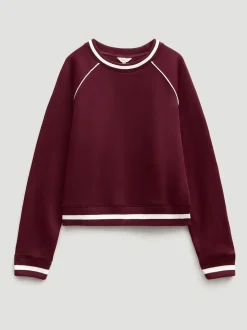 Sweat-shirt Hush rayé côtelé à manches raglan