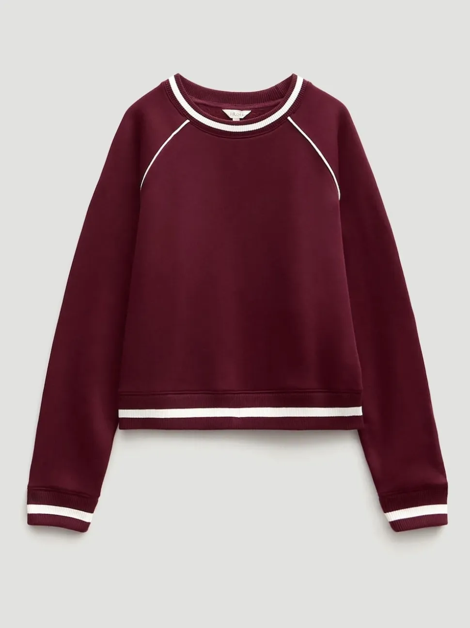 Sweat-shirt Hush rayé côtelé à manches raglan