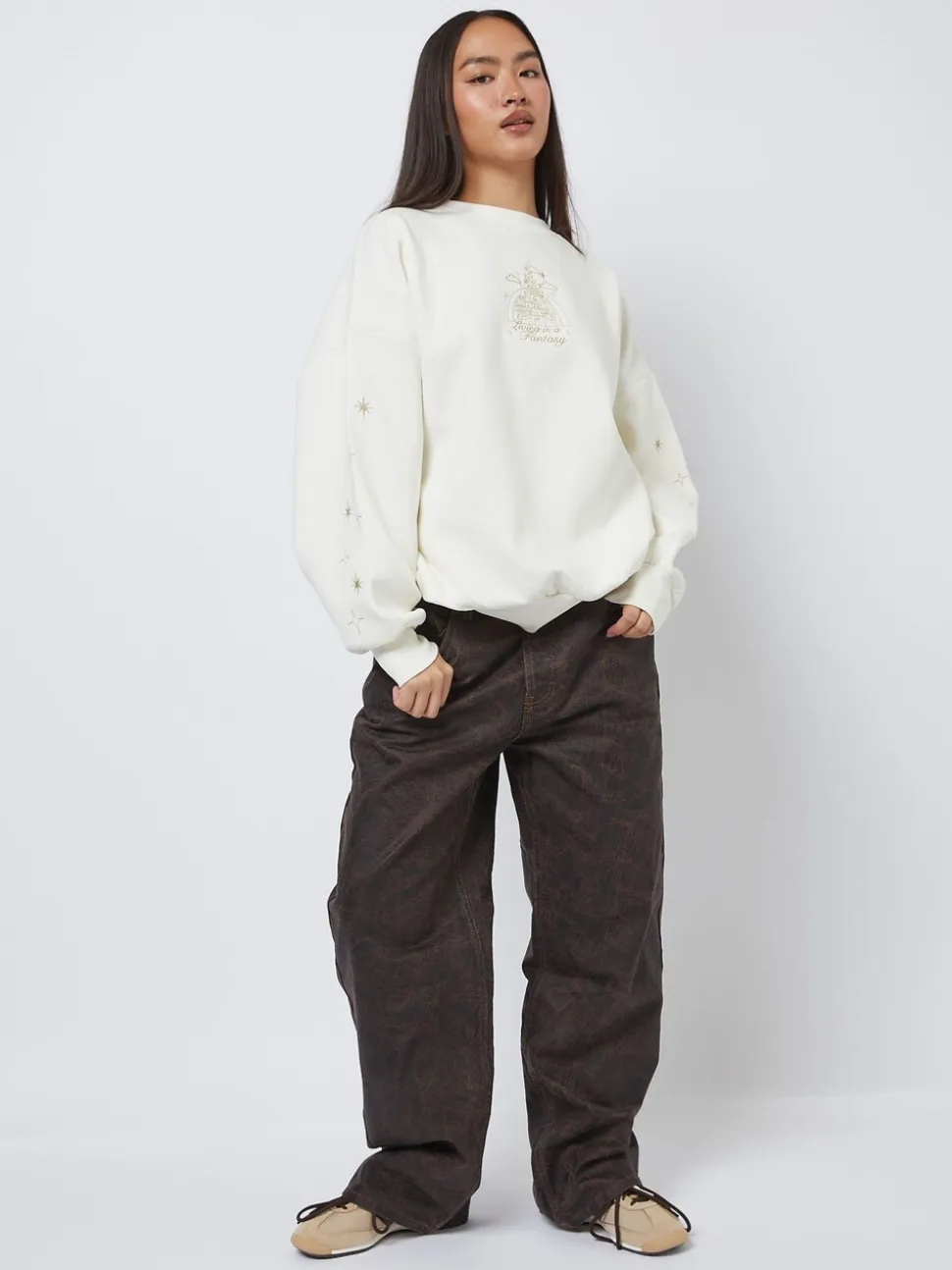 Sweat-shirt Skinnydip Disney Living In A Fantasy Or brodé