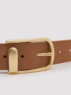 Tan - Ceinture en cuir avec boucle à demi-passant Reiss Iyla