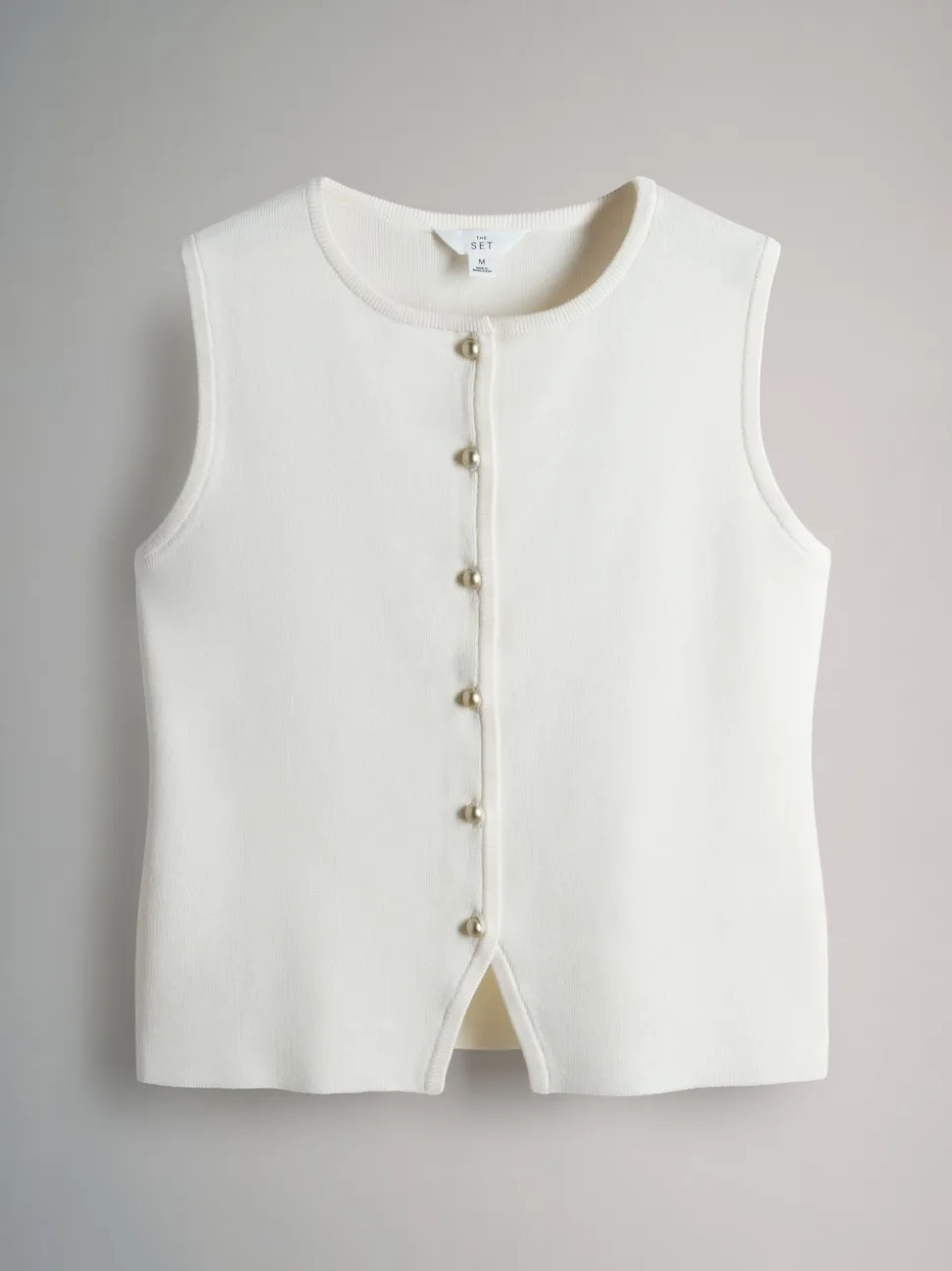 The Set lot de 2 gilets en maille Or à boutons