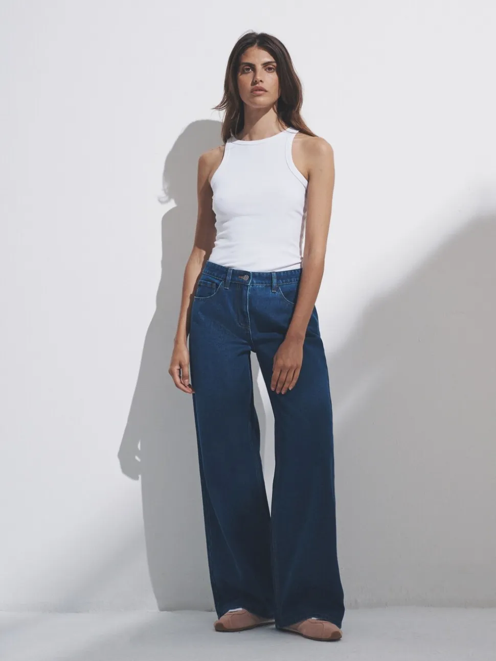 The Set lot de 2 Jean Denim Jambe large Bas