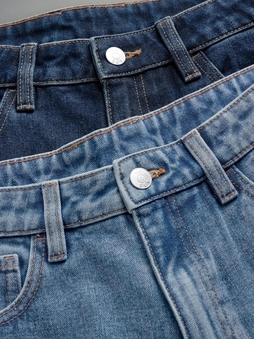 The Set lot de 2 jeans à ourlet retroussé