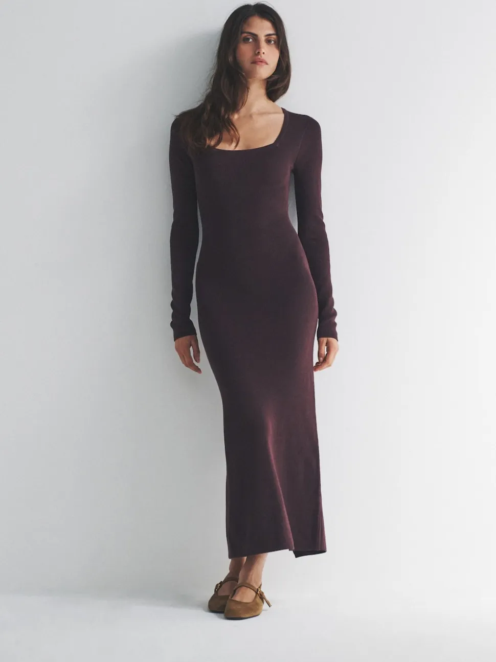The Set lot de 2 robes en maille à col carré