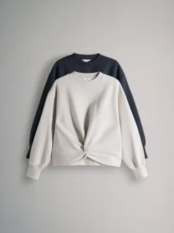 The Set lot de 2 Sweat-shirts à nœud sur le devant
