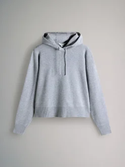 The Set Sweat-shirt à capuche côtelé en maille et Pantalons Jambe large