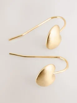 Ton doré brossé - Boucles d’oreilles cœur