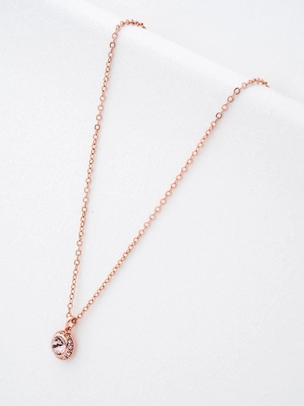Ton or rose, cristal rose vintage - Ted Baker Tone SOLTELL : Collier avec pendentif en cristal scintillant solitaire