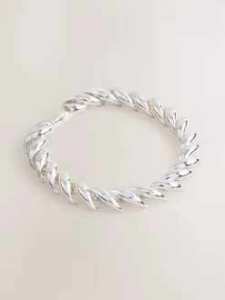 Tonalité argentée - Bracelet chaîne lisse