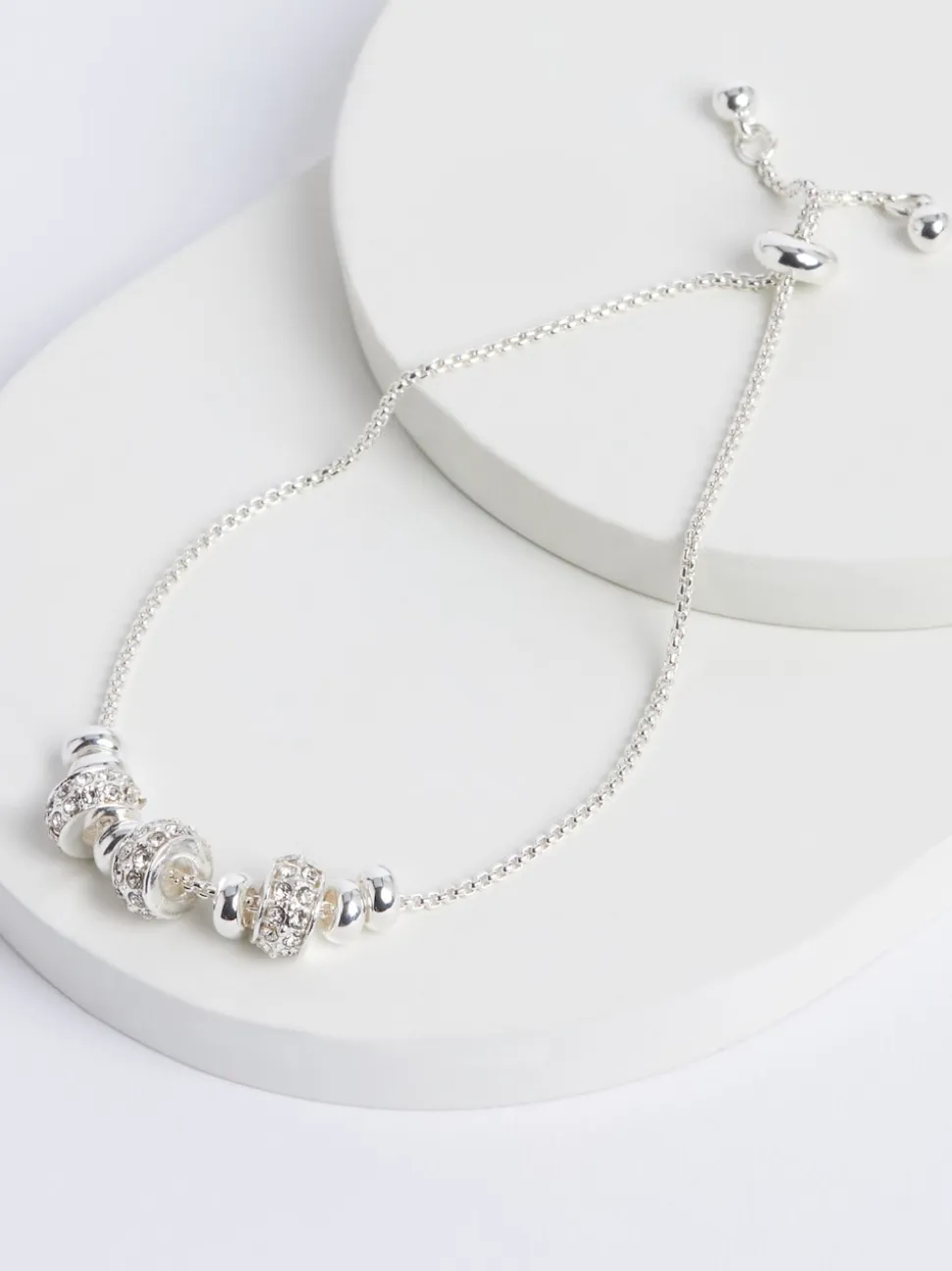 Tonalité argentée - Bracelet pully scintillant avec maïs soufflé perlé