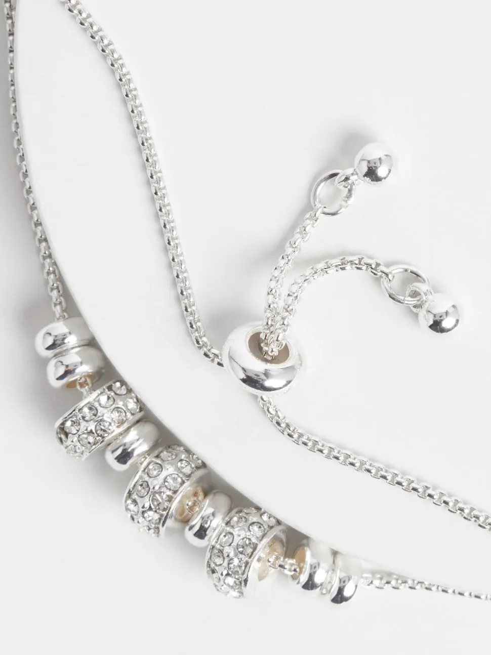 Tonalité argentée - Bracelet pully scintillant avec maïs soufflé perlé
