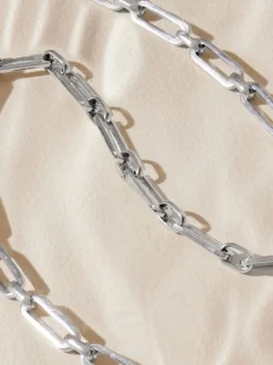 Tonalité argentée - Bracelet en acier inoxydable avec chaîne de trombones