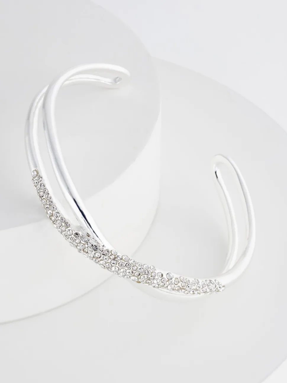 Tonalité argentée - Bracelet manchette Twist Sparkle