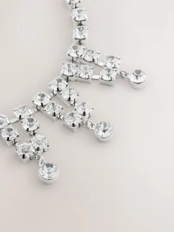 Tonalité argentée - Collier de bijoux Statement