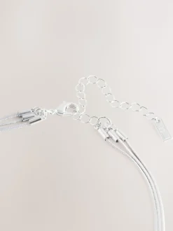 Tonalité argentée - Collier Slinky Chain Y Profile