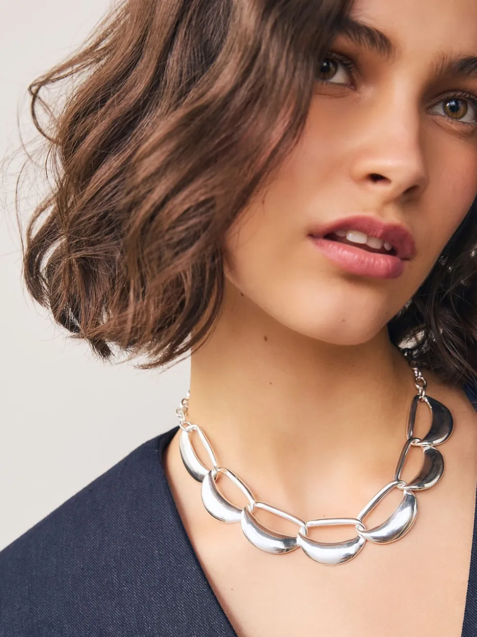 Tonalité argentée - Collier à maillons ouverts