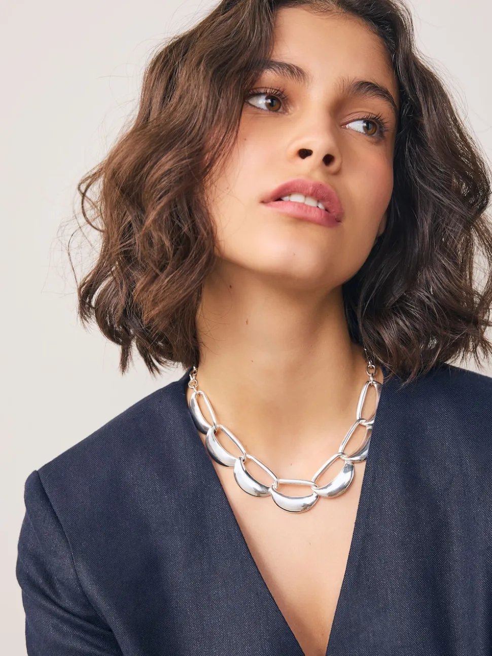 Tonalité argentée - Collier à maillons ouverts