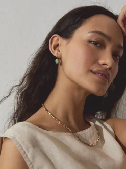 Tonalité d'or - Boucles d'oreilles avec détail Beige Sable