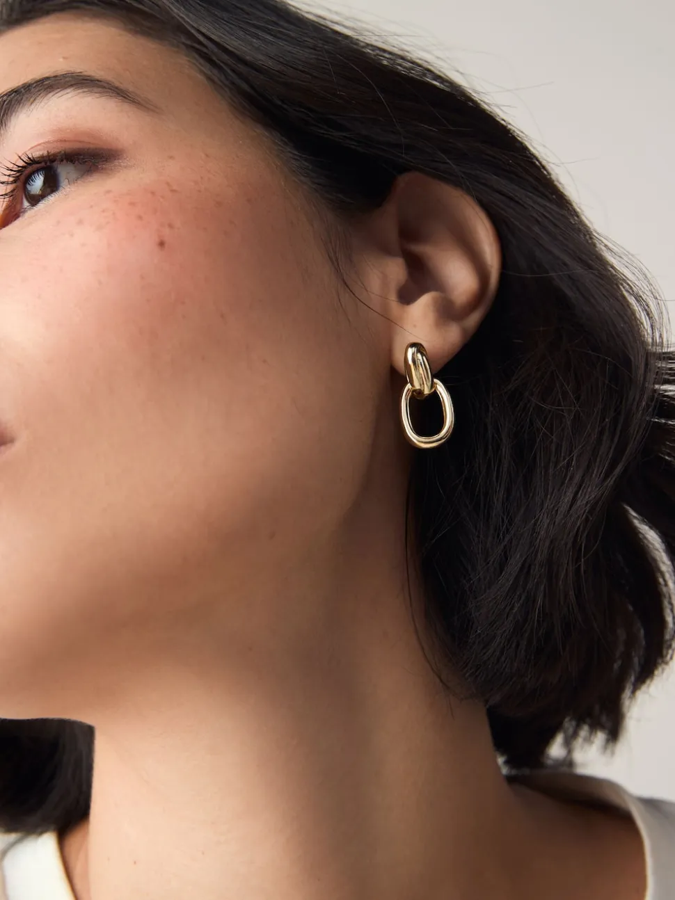 Tonalité d'or - Boucles d'oreilles Door Knocker Stud