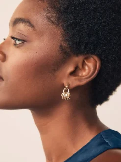 Tonalité d'or - Boucles d’oreilles créoles empilées