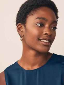 Tonalité d'or - Boucles d’oreilles créoles empilées