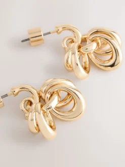 Tonalité d'or - Boucles d’oreilles créoles empilées
