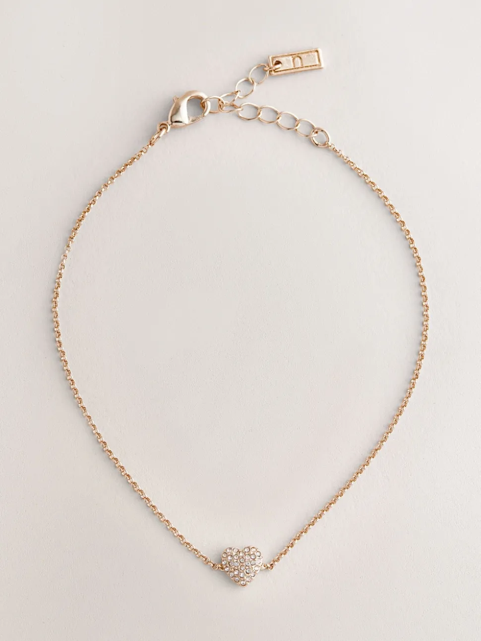 Tonalité d'or - Bracelet de cheville avec cœur pavé