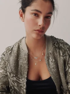 Tonalité d'or - Collier à breloque cœur