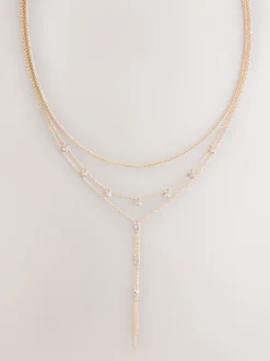 Tonalité d'or - Collier à gouttes superposées avec détails scintillants