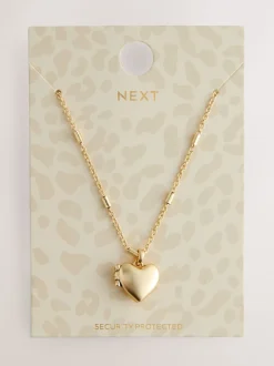Tonalité d'or - Collier à médaillon cœur