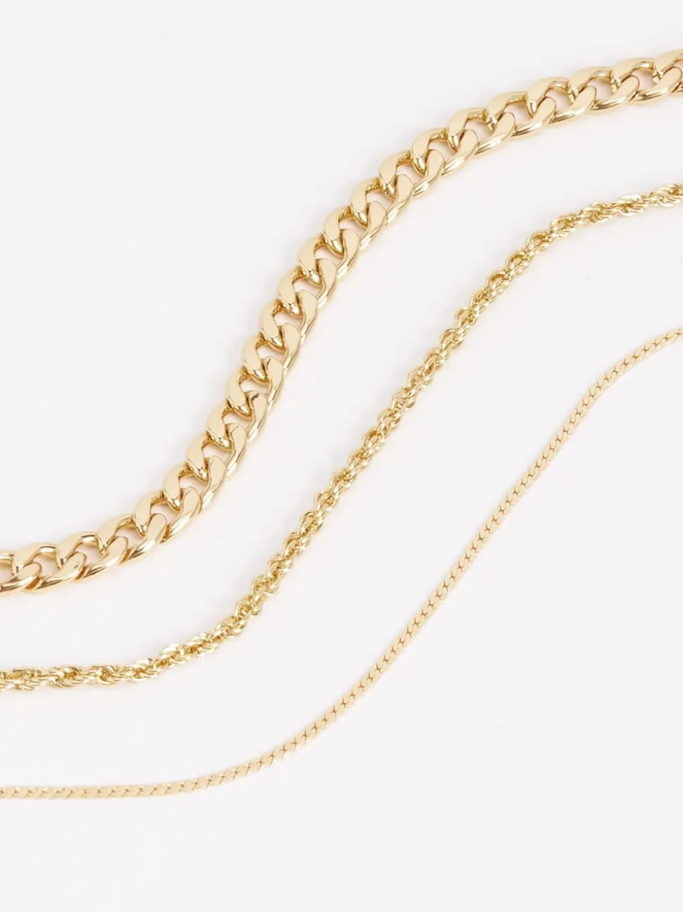 Tonalité d'or - Collier chaîne à trois couches