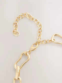 Tonalité d'or - Collier chaîne Y en forme