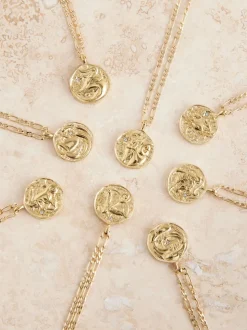Tonalité d'or - Collier en acier inoxydable motif zodiaque