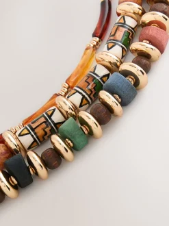 Tonalité d'or - Collier perlé superposé