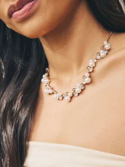 Tonalité d'or - Collier pully effet perles scintillantes