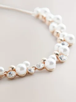 Tonalité d'or - Collier pully effet perles scintillantes