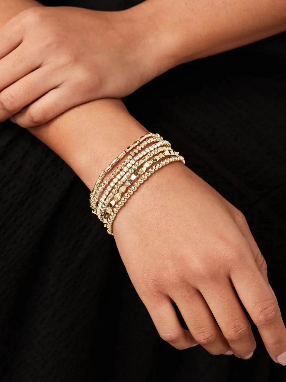 Tonalité d'or - Lot de bracelets extensibles scintillants