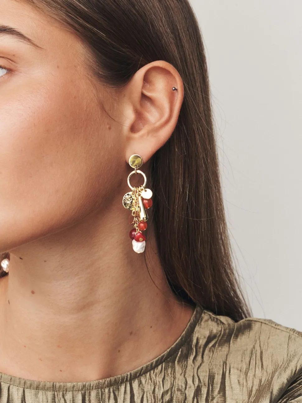 Tonalité d'or - Pendants d'oreilles en grappe