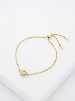 Tonalité d'or - Ted Baker SOLETA : Bracelet réglable en cristaux scintillants solitaires