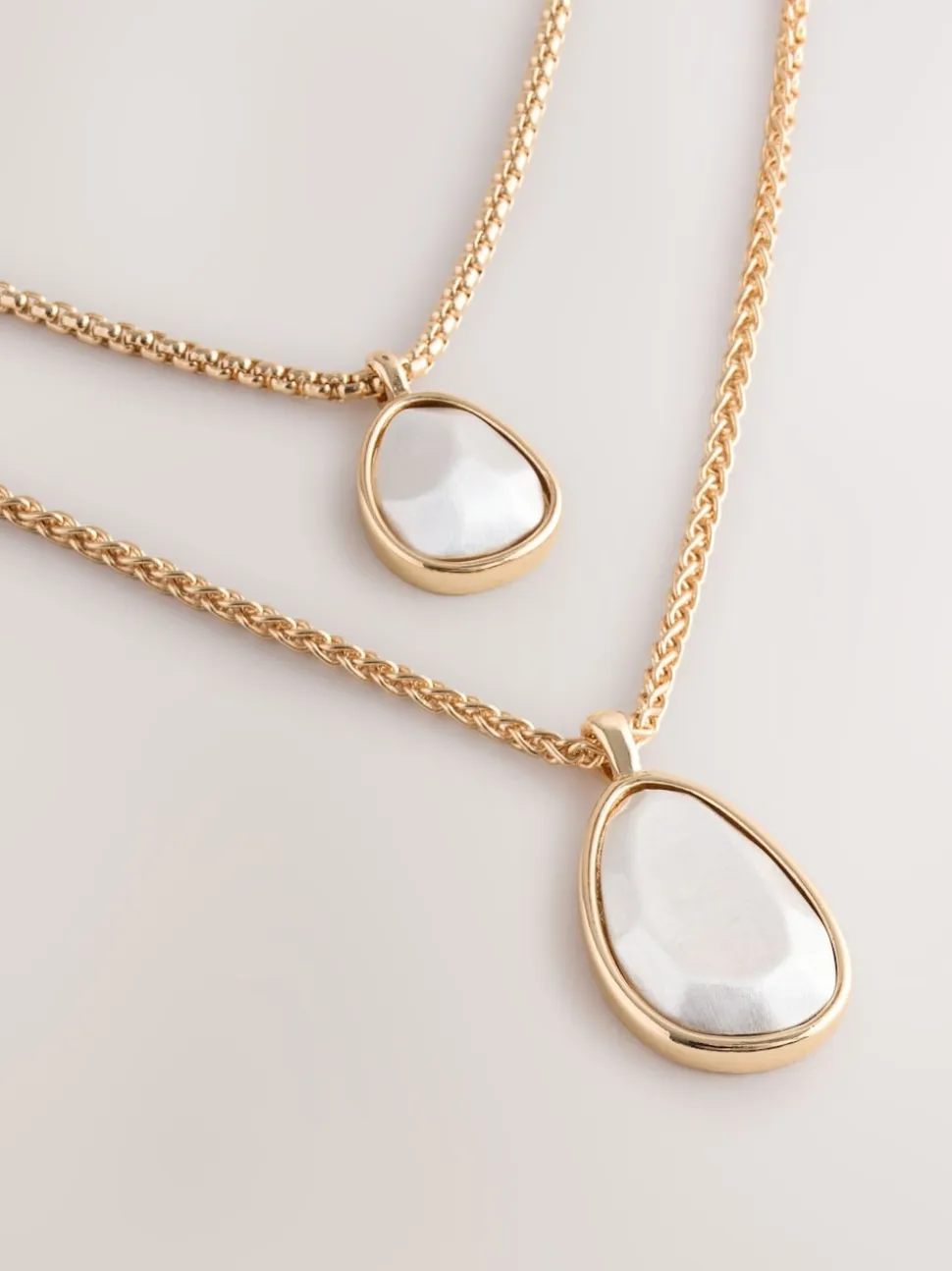 Tonalité or/argent - Collier à deux rangs