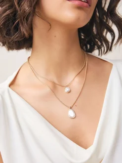 Tonalité or/argent - Collier à deux rangs