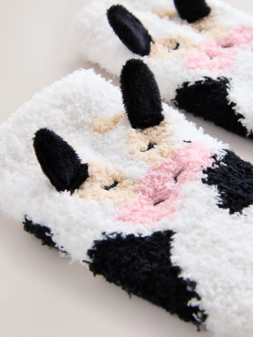 Vache noire et blanche - Lot de 1 paires de chaussettes douillettes en coffret cadeau