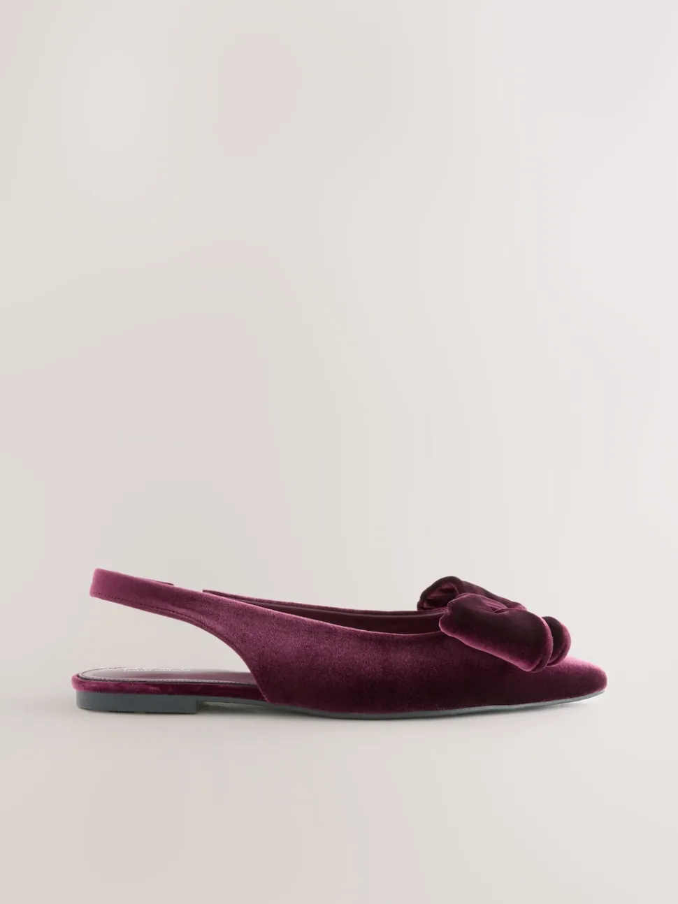 Velours rouge bordeaux - Chaussures plates Forever Comfort® à bout pointu et bride arrière à nœud