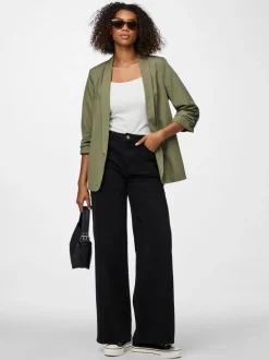 Vert - Blazer PIECES à manches froncées
