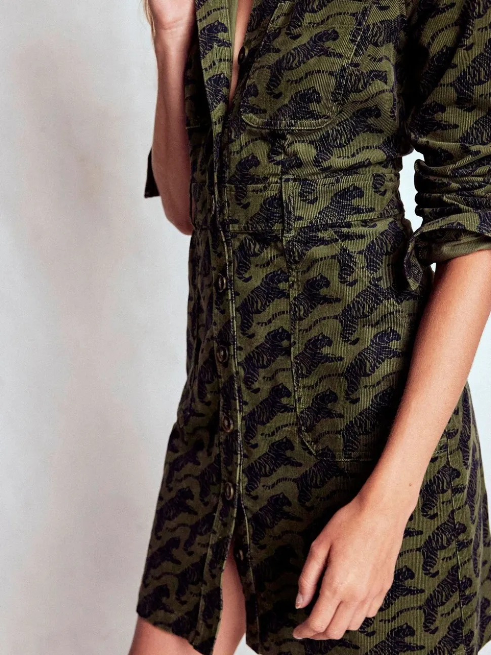 Vert - Boden Robe courte en velours côtelé Amanda